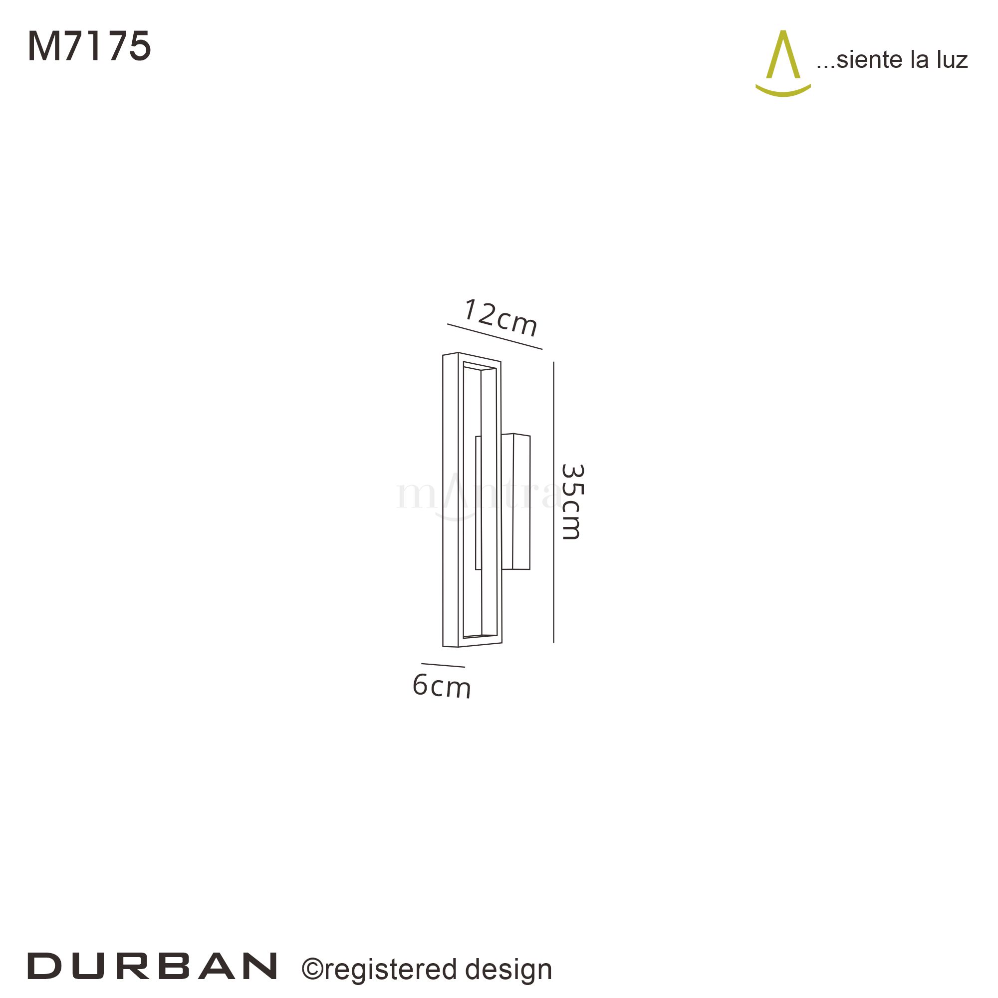 M7175 Durban Mantra Fusion Durban Wall Lamp 10W LED Black Inspired